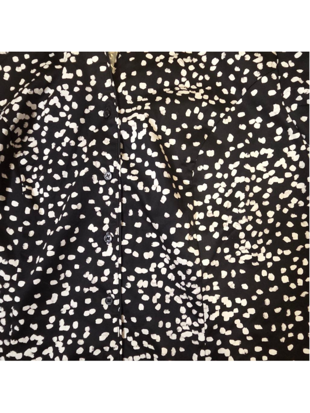 Lane Bryant Button Down Shirt Black White Polka Dot Size 20 - Picture 4 of 6